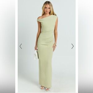 Showpo One-Shoulder Light Green Dress